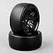 SOUFORCE 1:10 Scale RC Model Drift Wheels and Tires, 12mm Hex Plastic Wheel Rim and Tire Set for On Road Racing Car, 4 Pack Black