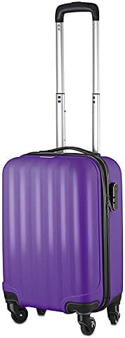 Fun Luggage Multi Coloured Cabin Bag | Carry On Flight Case Wheels Hard | Ryanair Easyjet Flybe (Passion Fruit Purple)