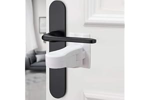Door Lever Child Lock, Baby Proofing Door Locks Deter Kids Pets from Opening Handle Doors & Getting Locked in Rooms, Tool-Fre