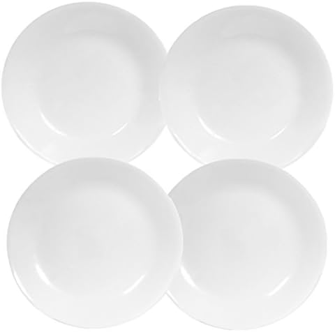 Premium Dinner Salad Plate Dinnerware Simple and Elegant in Classic White Perfect for Year-round Use Set of 4 (10.5")