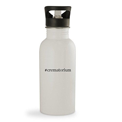 #crematorium - 20oz Hashtag Sturdy Stainless Steel Water Bottle, White