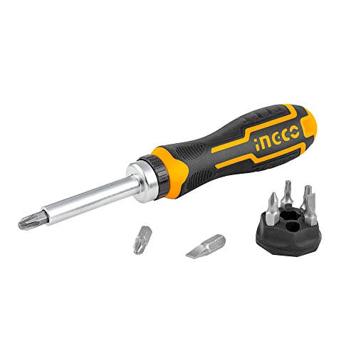 INGCO 8in1 Ratchet Screwdriver Set, 3Position Ratchet Multibit