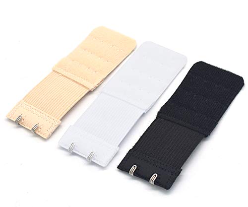 3 Pieces Women's Bra Extender Bra Extension Strap Elastic 2 Hooks 3 Rows Stretch Adjustable Back Bra Strap - Thumbnail 2
