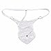 FEESHOW Men's Lace Thongs G String Sissy Pouch Underwear Panties Crossdress Lingerie (L, White)