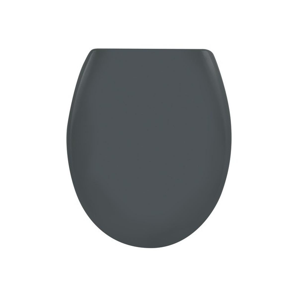 spirella Premium Oval Toilet Lid with Quick Release Function and Soft Close Mechanism Antibacterial Toilet Seat Made of Duroplast and Stainless Steel Removable Grey