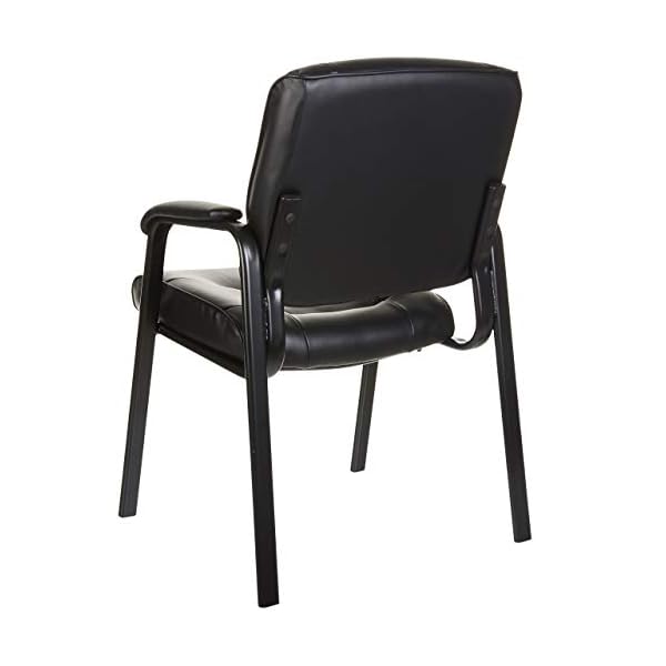 AmazonBasics Classic Leather Office Desk Guest Chair with Metal Frame