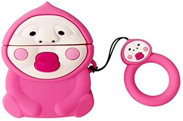 Airpod Case for Apple Airpods 1&2, Cute 3D Funny Cartoon Soft Silicone Cover, Kawaii Fun Cool Keychain Design Skin, Fashion Color Cases for Girls Kids Boys Air pods (Rose Red)