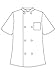 Five Star 18001 Unisex Short Sleeve Chef Coat Black 5XL