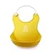 Lizber Waterproof Baby Bibs Food Catcher 3 PCS (Blue, Yellow, Green) Roll - up Deep Pocket Soft Adjustable Neckband