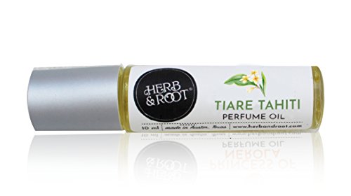 Tiare (Monoi de Tahiti) and Teakwood Perfume Oil for Women | Rollerball (Roll on) Fragrance | Herb and Root 10ml