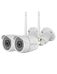 Outdoor Security Camera, Wansview 1080P Wireless WiFi Home Surveillance Waterproof Camera with Night Vision, Motion Detection, Remote Access, Works with Alexa -W4-2PACK