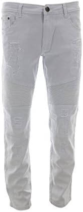 Rs7 Men's Moto Rips and Repairs - White