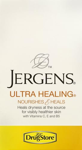 JERGENS ULTRA HEALING DRY SKIN MOISTURIZER, 1 OUNCE TRAVEL LOTION, FOR ABSORPTION INTO EXTRA DRY SKIN, WITH HYDRALUCENCE BLEND, VITAMINS C, E, AND B5 (PACK OF 10)