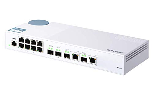 QNAP QSW-M408-2C 10GbE Managed Switch, with 2-Port 10GbE SFP+/RJ45 Combo, 2-Port 10GbE SFP+, 2-Port 10GbE Base-T (RJ45) and 8-Port Gigabit