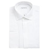 Van Heusen Men's Wrinkle Free Laydown Collar French Cuff Formal Tuxedo Shirt