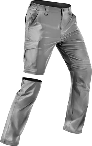Hiking Pants Quick Dry Zip Off Light Grey