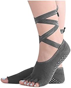Toe Gel-Lined Compression Socks & Toes Silicone Separator Spacer - Toes Separating Straightener Stretcher Therapeutic Moisturizes Dry Foot Feet Hard Cracked Skin. (1PrGreySock+1ToeSeparator)