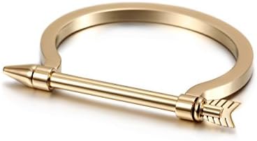Stainless Steel Gold Plated Screw Cuff Bangle Bracelet for Women