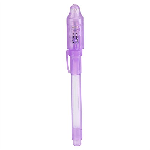 Invisible Ink Pen-2 in 1 Creative Security Invisible Ink Pen Flash Marker with UV Light Office School Use Purple