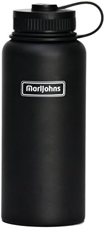 MarlJohns Double Walled Vacuum Insulated Stainless Steel Thermos Flask - Cold 24 Hrs, Hot 12 Hrs.100% Leak &amp; Sweat Proof，32 Oz &amp; 40 Oz，BPA Free+Environmentally Friendly Packing (Black, 32-Ounce)