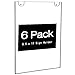 6 Pack Wall Mount Acrylic Sign Holder 8.5 x 11 Display Frame for Office Restaurant Paper Document Signs Menu Poster,8.5x11 Clear Acrylic Sign Holder Vertical AD Frame Adhesive Screws Included