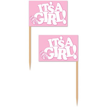 it's a girl cupcake picks