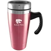 GREAT AMERICAN PRODUCTS Kansas State Wildcats Engraved 16oz Stainless Steel Travel Mug - Pink