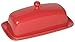 Now Designs Stoneware Rectangle Butter Dish with Lid, Red 4.5 x 8 in