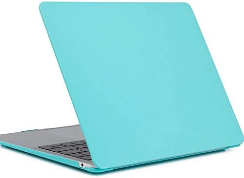 MacBook Air 13 Inch Case 2018 Release, Smooth Matte Frosted Hard Shell Cover for Apple MacBook Air 13 Inch(Green) + Display fits Touch ID (Clear)