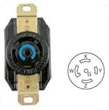 Hubbell HBL2810 Locking Receptacle, 30 amp, 3 Phase, 120/208V, L21-30R, Black