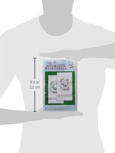 Stamped White Decorative Hand Towel 17"X28" One Pair-Santa