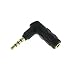 Valley Enterprises 3.5mm Female to 3.5mm Male 4-Pole TRRS Right Angle Adapter Slim Design