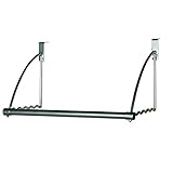 HUJI Sturdy Over the Door Closet System Clothes Hanger with Rod for Coats Hats Belts Organization Storage for Office or Home Organizer (1, Over the Door Closet System)