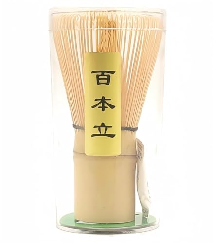 Matcha Whisk, Bamboo Whisk for Matcha Powder, Handcrafted Organic Traditional Japanese Chasen, 100-Prong Matcha Stirrer Wisk Mixer Brush for Authentic Tea Preparation
