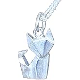 Origami FOX Necklace in Sterling Silver with 18 Inch Chain