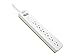 Surge Protector Power Strip, APC PE66W, 1080 Joule, Flat Plug, 6 Outlet Power Cord Strip White/Green