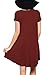 VIISHOW Women's Basic Short Sleeve Casual Loose T-Shirt Dress Wine red XL