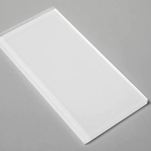 Diflart 3x6 Inch White Glass Subway Tiles Backsplash for Kitchen Bathroom Shower Pool Wall Pack of 40 - Thumbnail 2