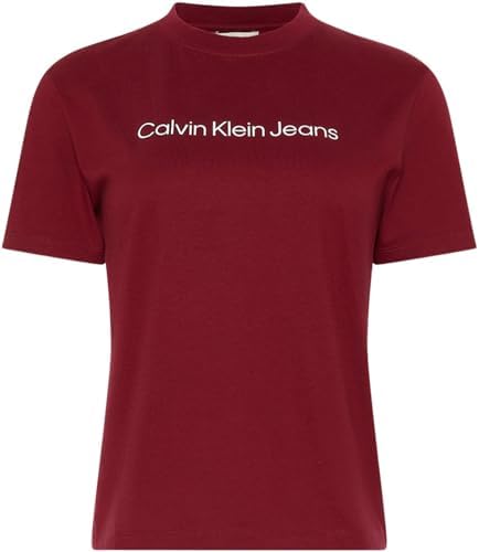 T-shirt de manga curta feminina com logótipo Classic Regular Fit, Vermelho (Magenta Jewel), L