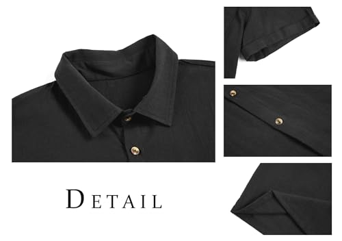 Runcati shirt men short sleeve beach shirt cotton linen reversible collar summer shirt mens leisure tee