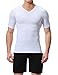 Lavento Men's Workout Shirts Cool Dry Short Sleeve Compression Tee Shirt (3 Pack-V Neck White,X-Large)