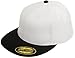 Original White/Black Flexfit Flatbill L/XL 7 1/4" - 7 5/8" Premium Fitted 210 Hat Cap Flex Fit Flat Bill