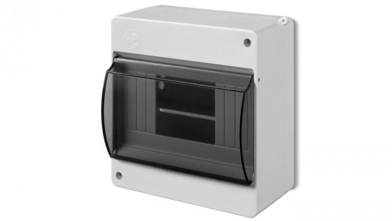 Elektro-Plast Fuse Box IP30 Distribution Box Smoke Glass Lid Surface-Mounted AP Wet Room Sub-Distribution 6 PLE