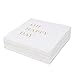 Oh Happy Day Wedding Cocktail Napkins - Gold Engagement Party Decorations for Shower, Reception, Retirement, Graduation, Birthday, Baptism, Anniversary, 3-Ply Disposable Paper Bar Cart Accessories