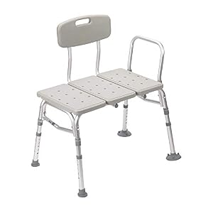 Drive Medical 12011KD-1 Tub Transfer Bench For Bathtub with Adjustable Backrest