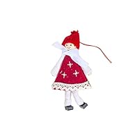 discountstore145 Christmas Hanging Ornament,Christmas Felt Boy Girl Doll Xmas Tree Pendant Perfect Outdoor/Indoor Winter Snow Ornaments for Holiday Wedding Party Decoration Red Boy