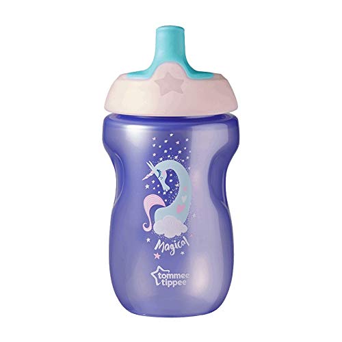 Tommee Tippee Active Sports Bottle 12m+ - Easy Clean Valve (Purple Unicorn)