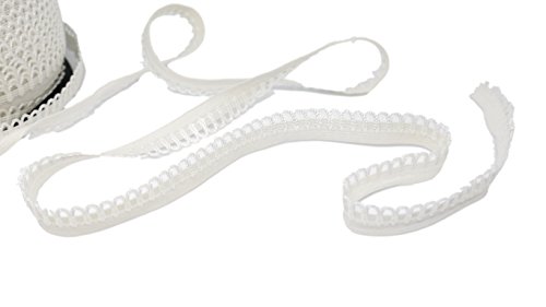 Porcelynne Off White Decorative Loop Edge Picot Elastic - 5 Yards