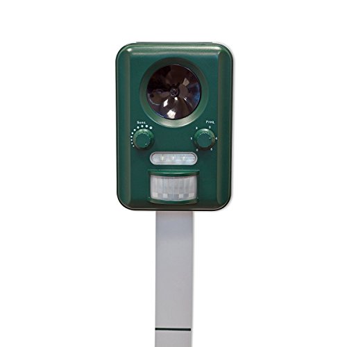 Outdoor Animal Repeller by Aspectek - Ultrasonic Pest Control Device Deters Deer, Cats, Dogs, and Rodents - Cordless, Solar-Powered, Motion Activated Outdoor Animal Repeller by Aspectek - Ultrasonic Pest Control Device Deters Deer, Cats, Dogs, and Rodents - Cordless, Solar-Powered, Motion Activated