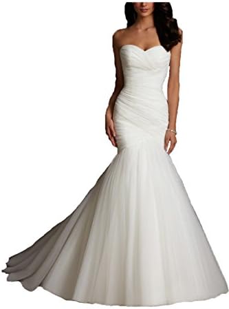 Kittybridal Women Mermaid Wedding Dresses Bridal Dress Wedding Gowns Ivory US16
